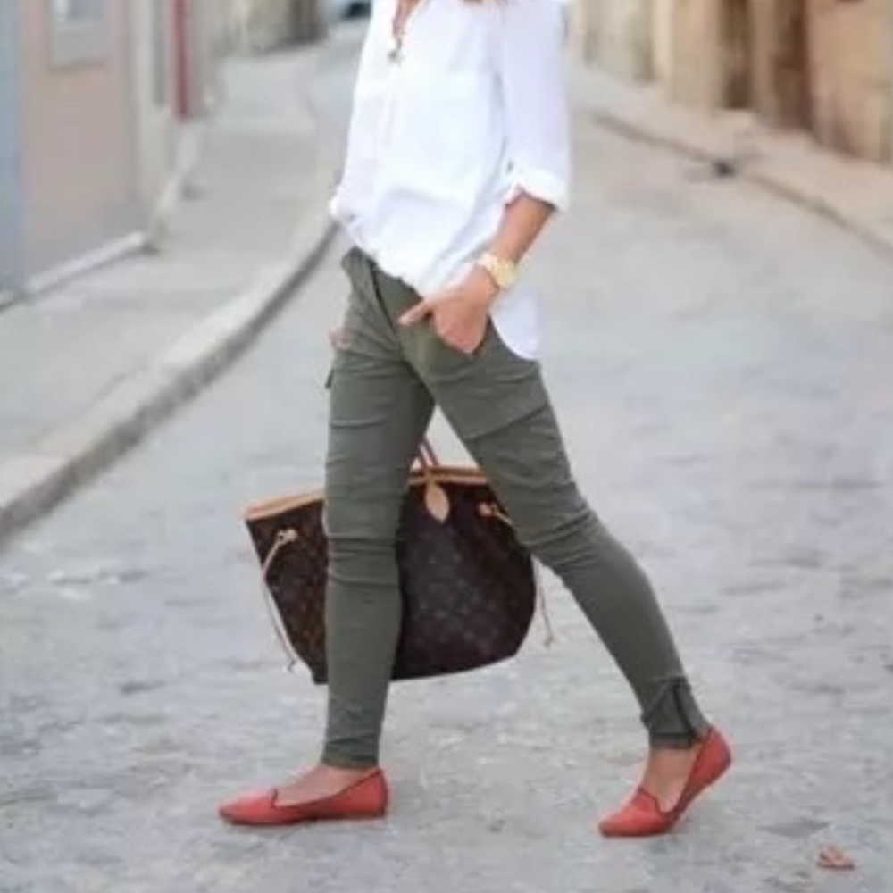 Caslon Olive Green Utility Pants Size 28